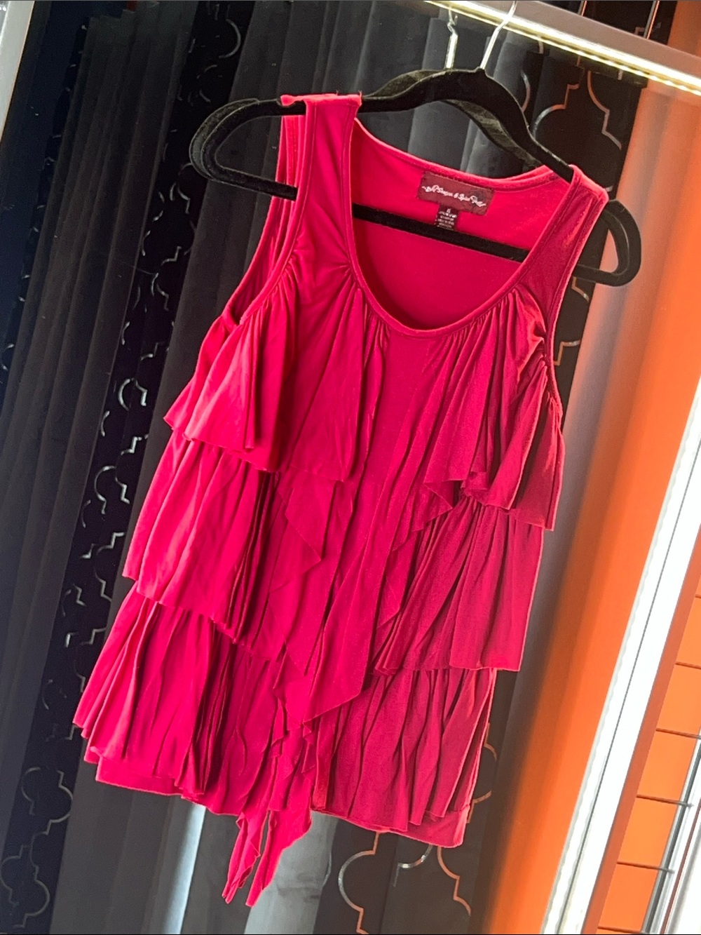 Sugar & Spice Ruffled Crimson Tiered Sleeveless Top 💃🎀